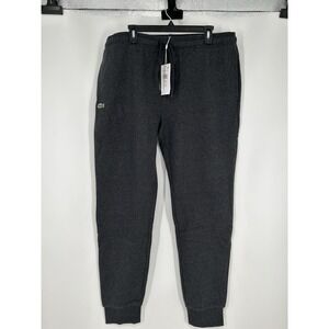 Lacoste Sport Tapered Fit Fleece‎ Pants Joggers Sweatpants Grey Mens Size 7 XXL